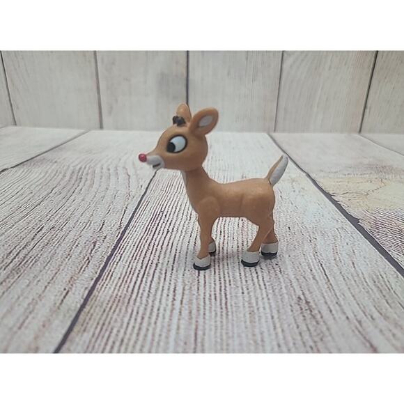 Character Arts Rudolph The Red Nosed Reindeer Figure Plastic PVC Cake Topper 2" - Picture 2 of 5